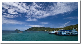 View north of Ko Tao from the harbor at Mae Haad Village