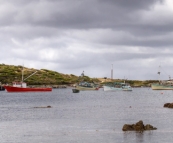 Currie harbour and the lighthouse